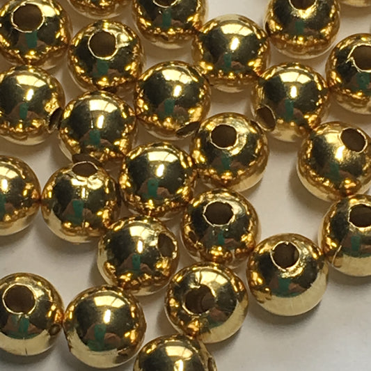 Gold Round Beads, 5 mm - 43 Beads