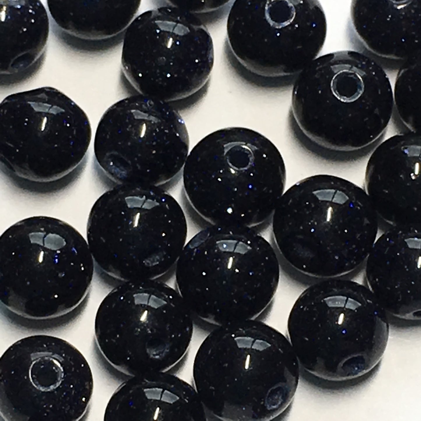 Blue Goldstone Semi-Precious Stone Round Beads, 4 mm - 40 Beads