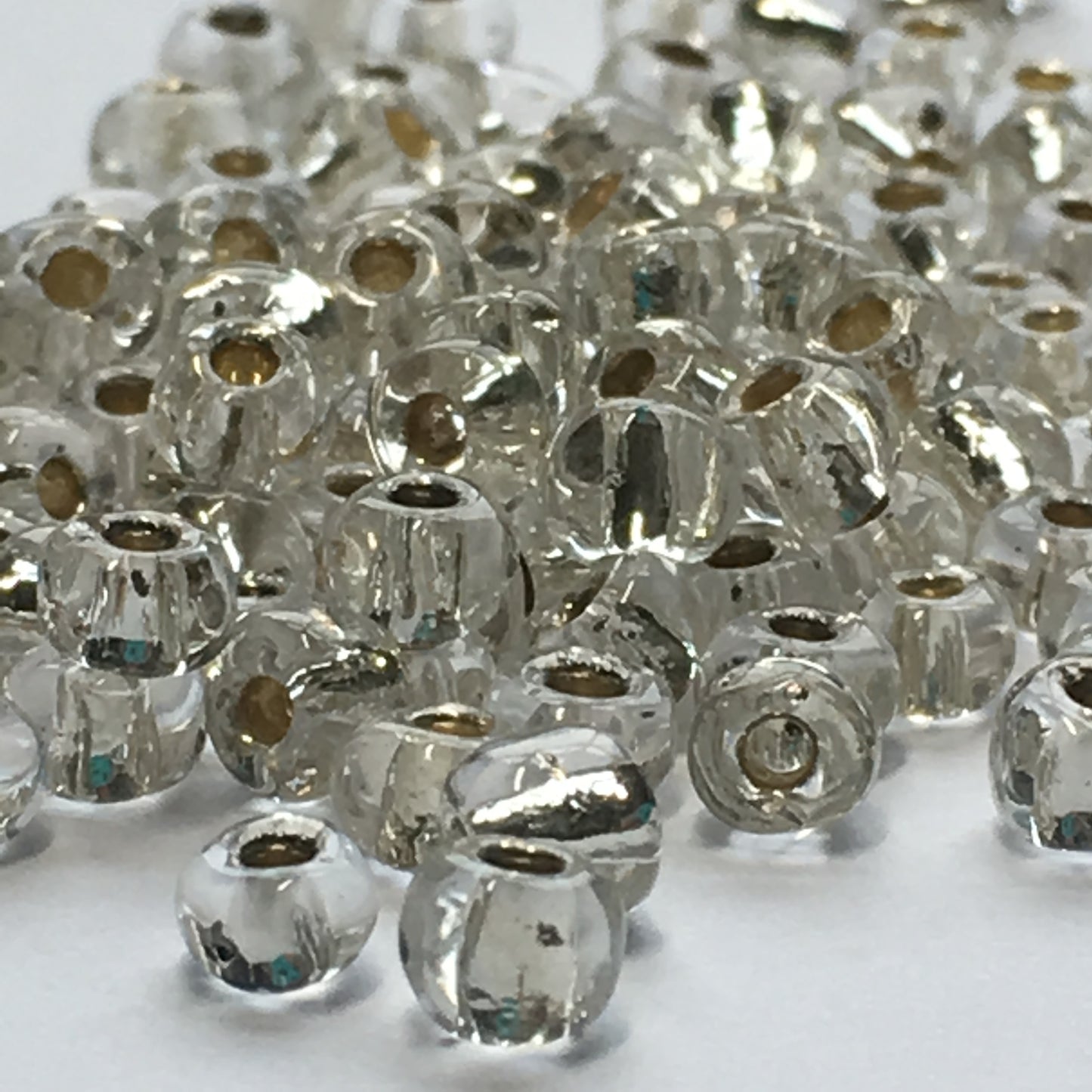 6/0 Silver Lined Clear Crystal Seed Beads, 5 or 10 gm