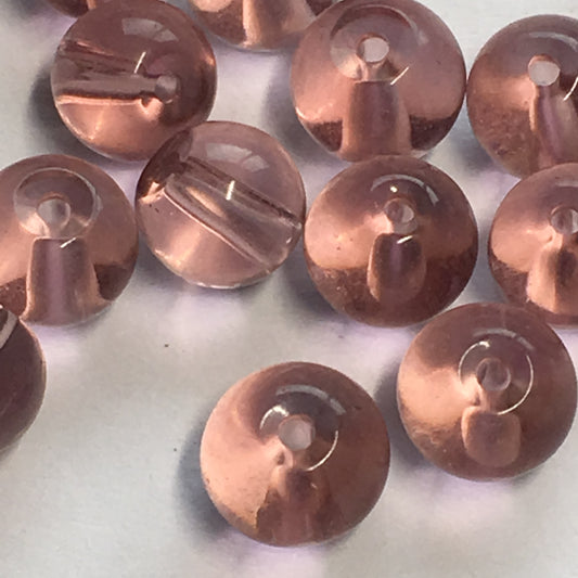 Transparent Purple Glass Round Beads, 5 mm, 22 Beads