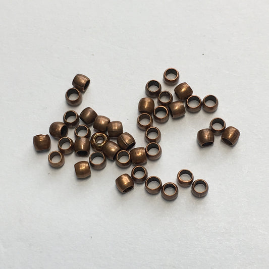 Copper Finish Crimp Beads, 2 mm - 85 Beads