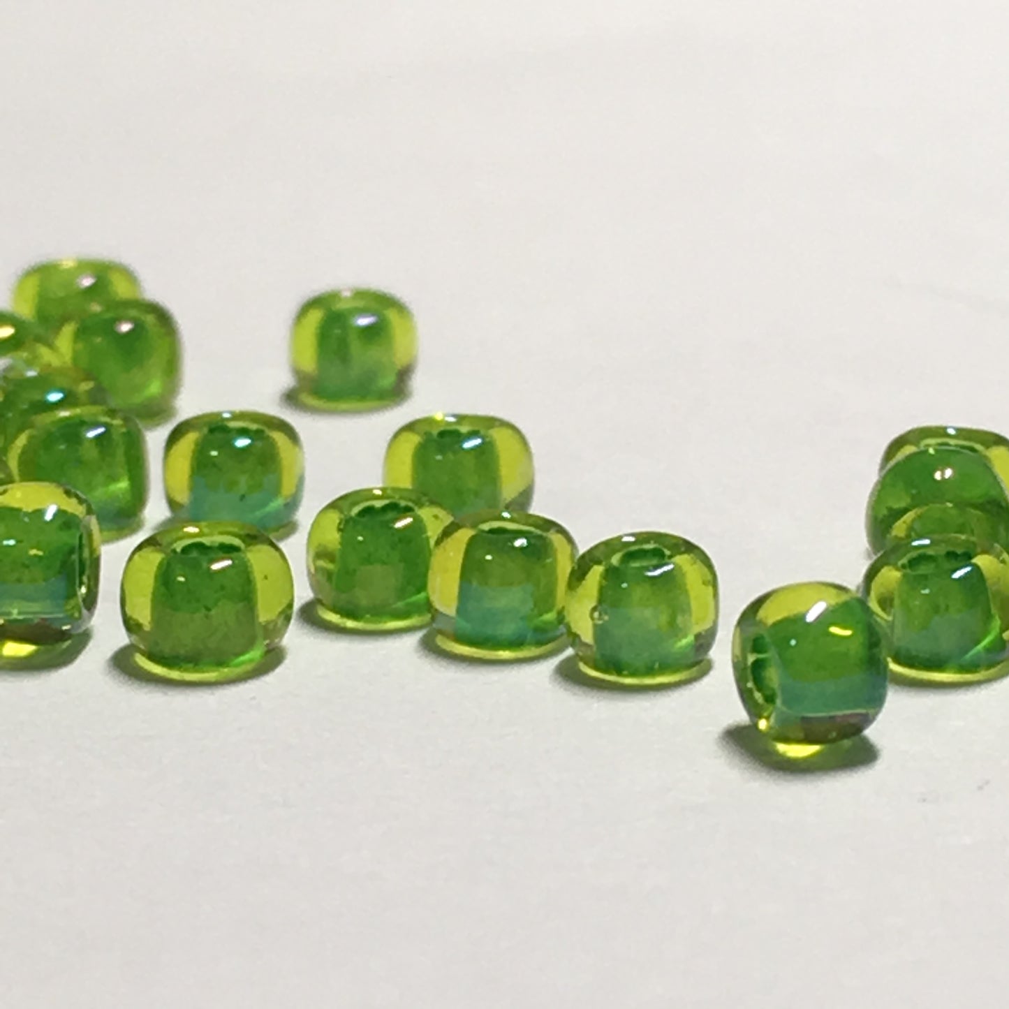 TOHO TR-8-306  8/0 Color Lined Lime Jonquil Seed Beads, 5 or 10 gm