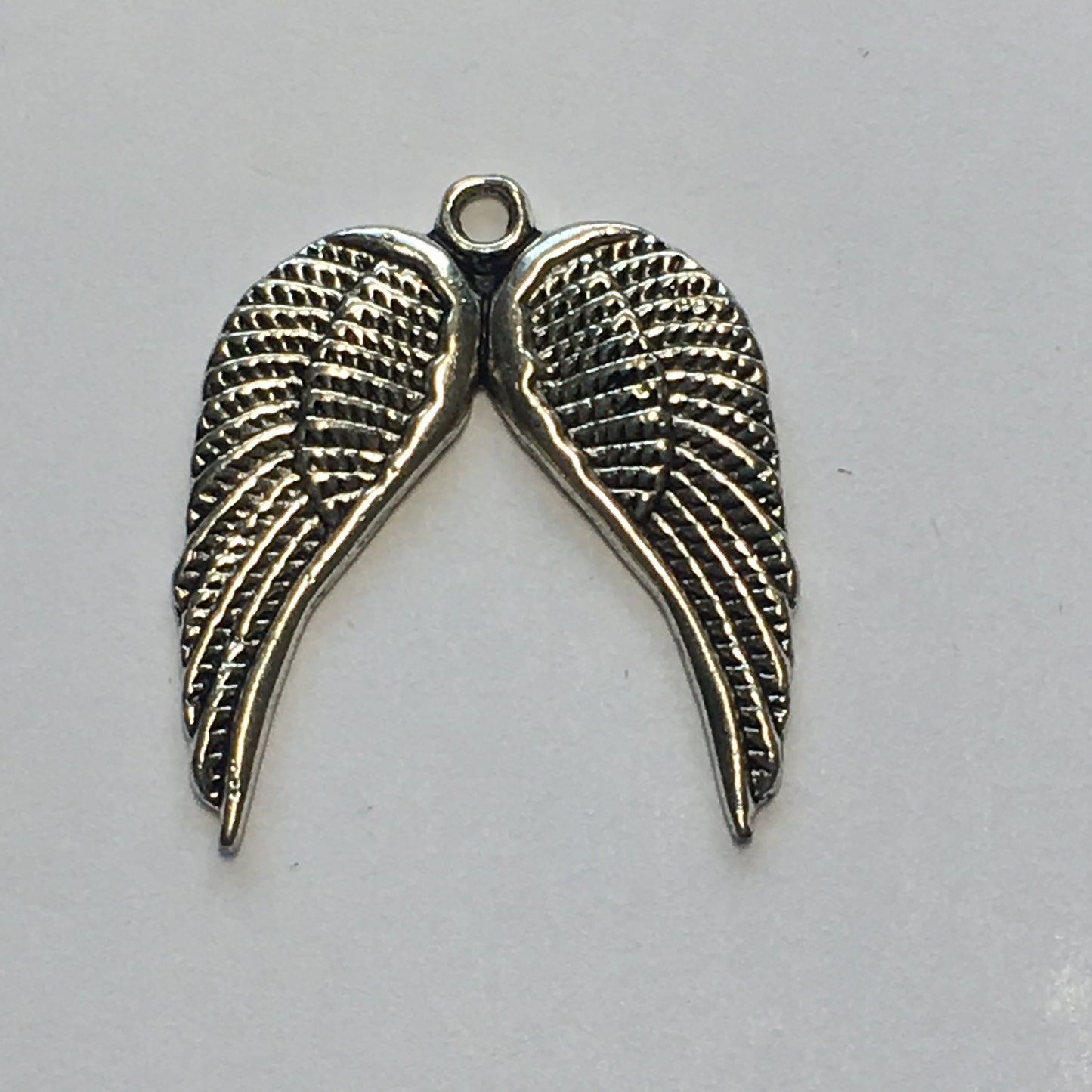Antique Silver Angel's Wings Charm, 21 x 19 mm