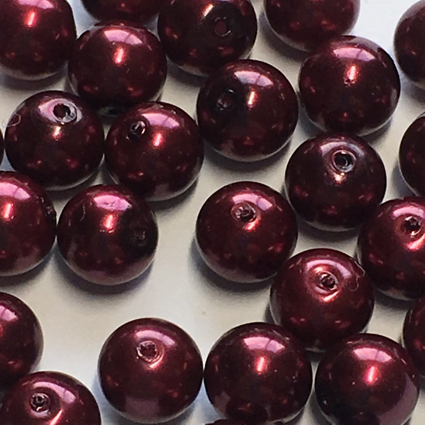 Wine Pearl Round Glass Beads, 6 mm - 40 Beads