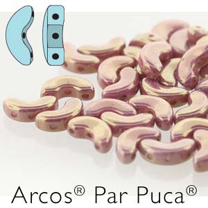 Arcos Par Puca 5 x 10 mm 03000-14496 Opaque Mix Violet/Gold Luster 5 x 10 mm - 25 to 27 Beads on 5 gm Card