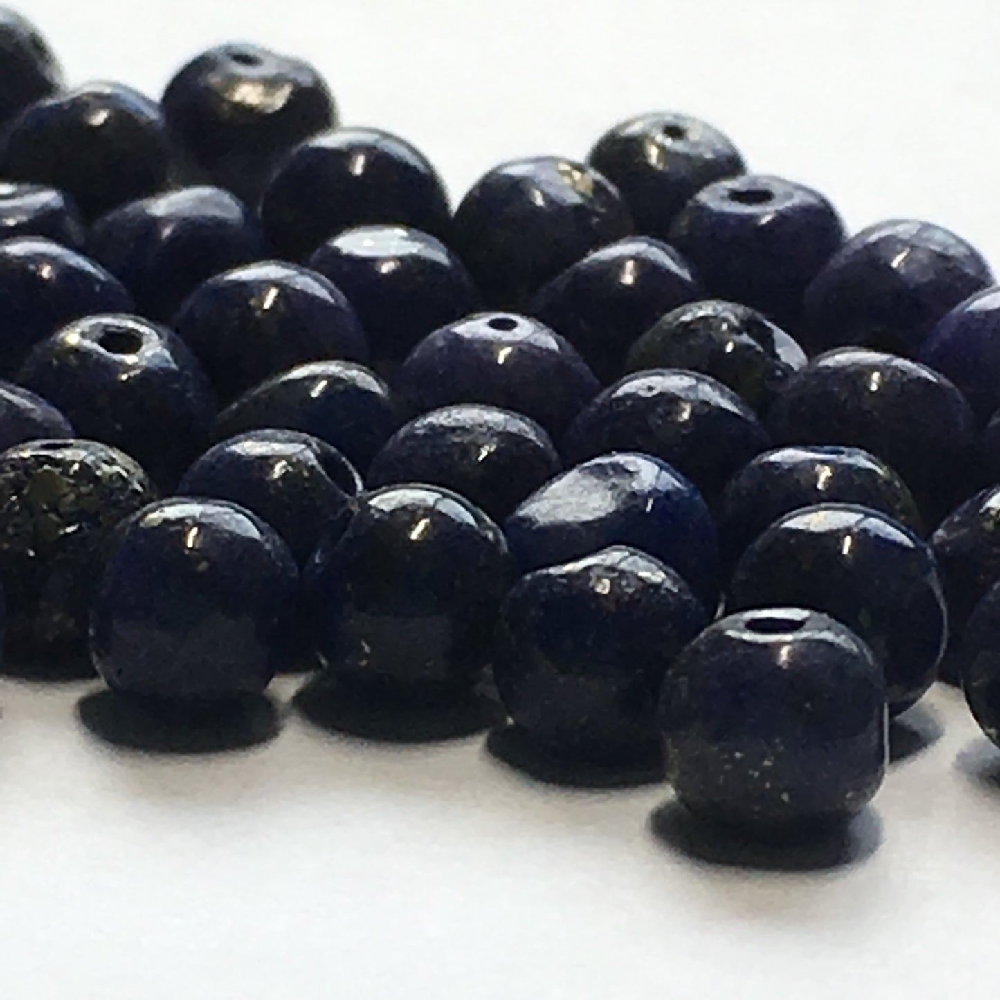 Blue Stone Irregular Round Beads, 5 mm - 46 Beads