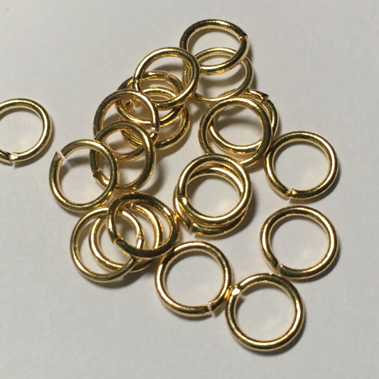 7 mm 20-Gauge Gold Jump Rings - 10 or 20 Rings