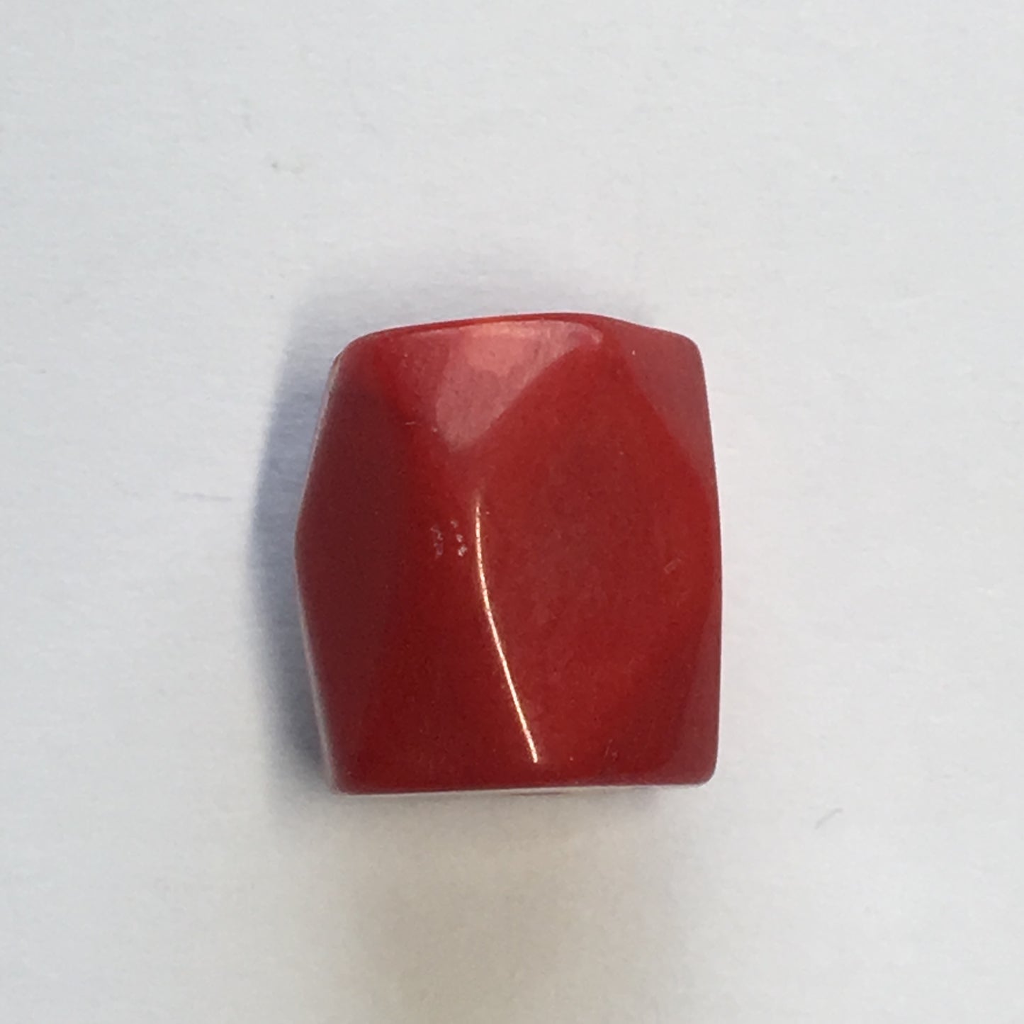 Red Jasper Semi-Precious Stone Polyhedron Focal Bead, 14 x 13 mm