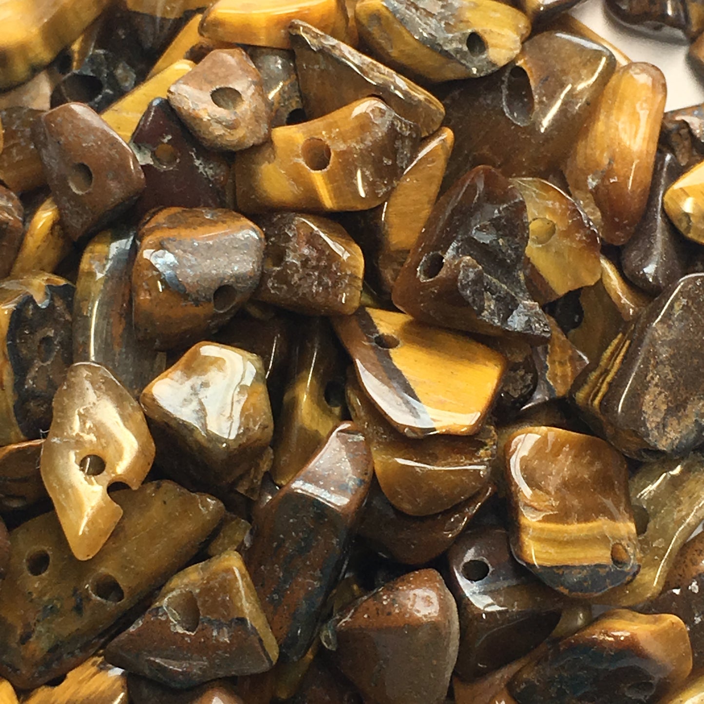Tiger's Eye Semi-Precious Stone Chips, 7.5 or 10 gm