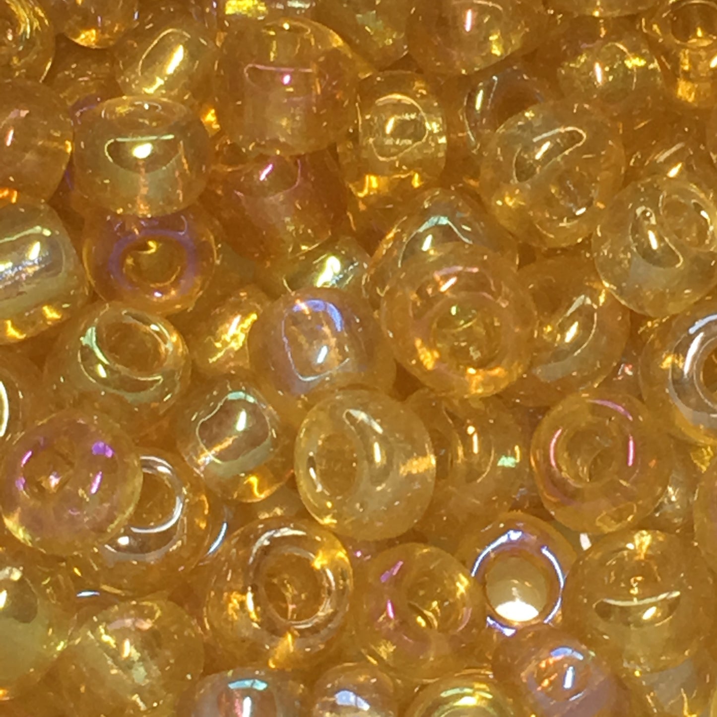 6/0 Transparent Light Topaz AB Seed Beads, 7.5 or 10 gm