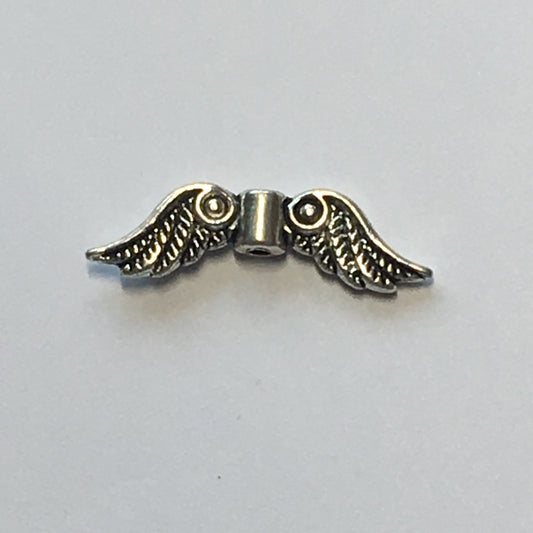 Antique Silver Angel's Wings Beads, 4 x 23 mm - Sold in pairs