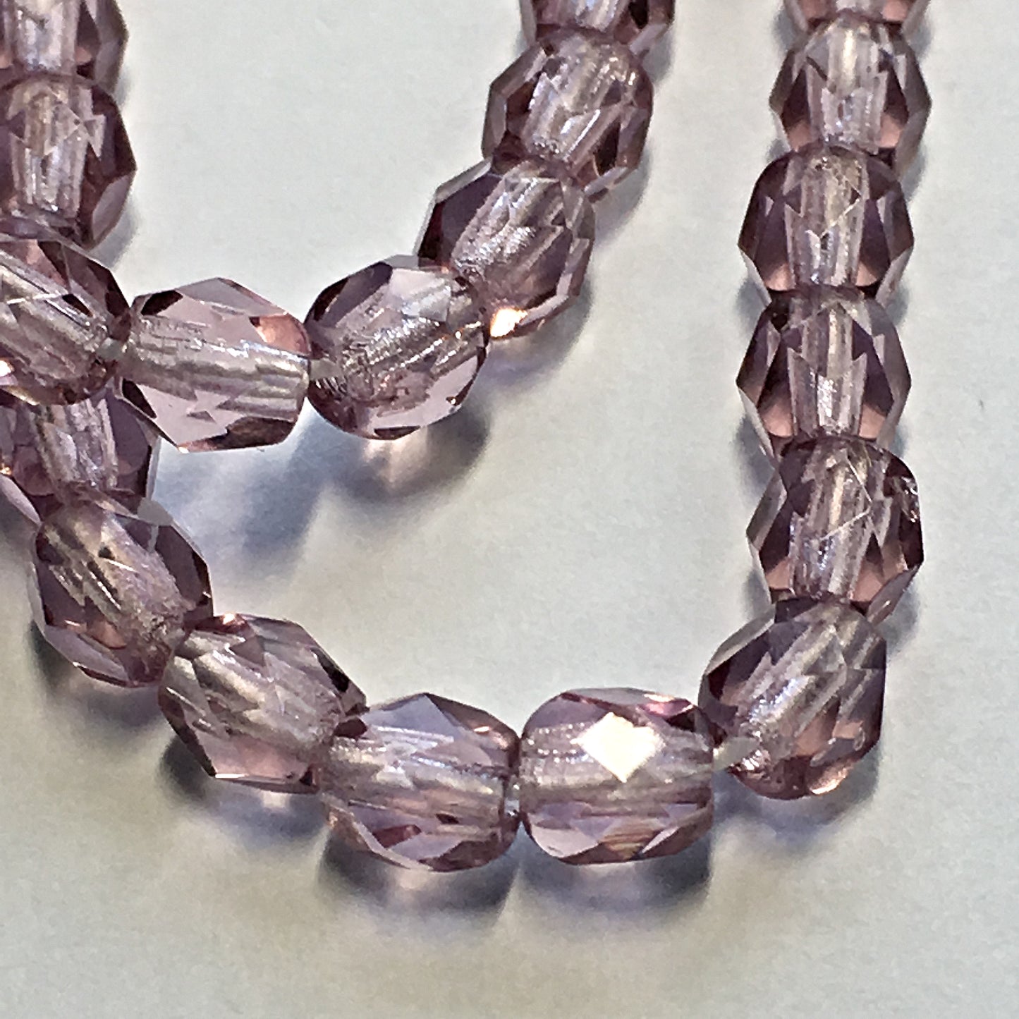 Czech Fire Polished 6-FPR042004 Amethyst Faceted Round Glass Beads, 4 mm - 22 or 25 Beads