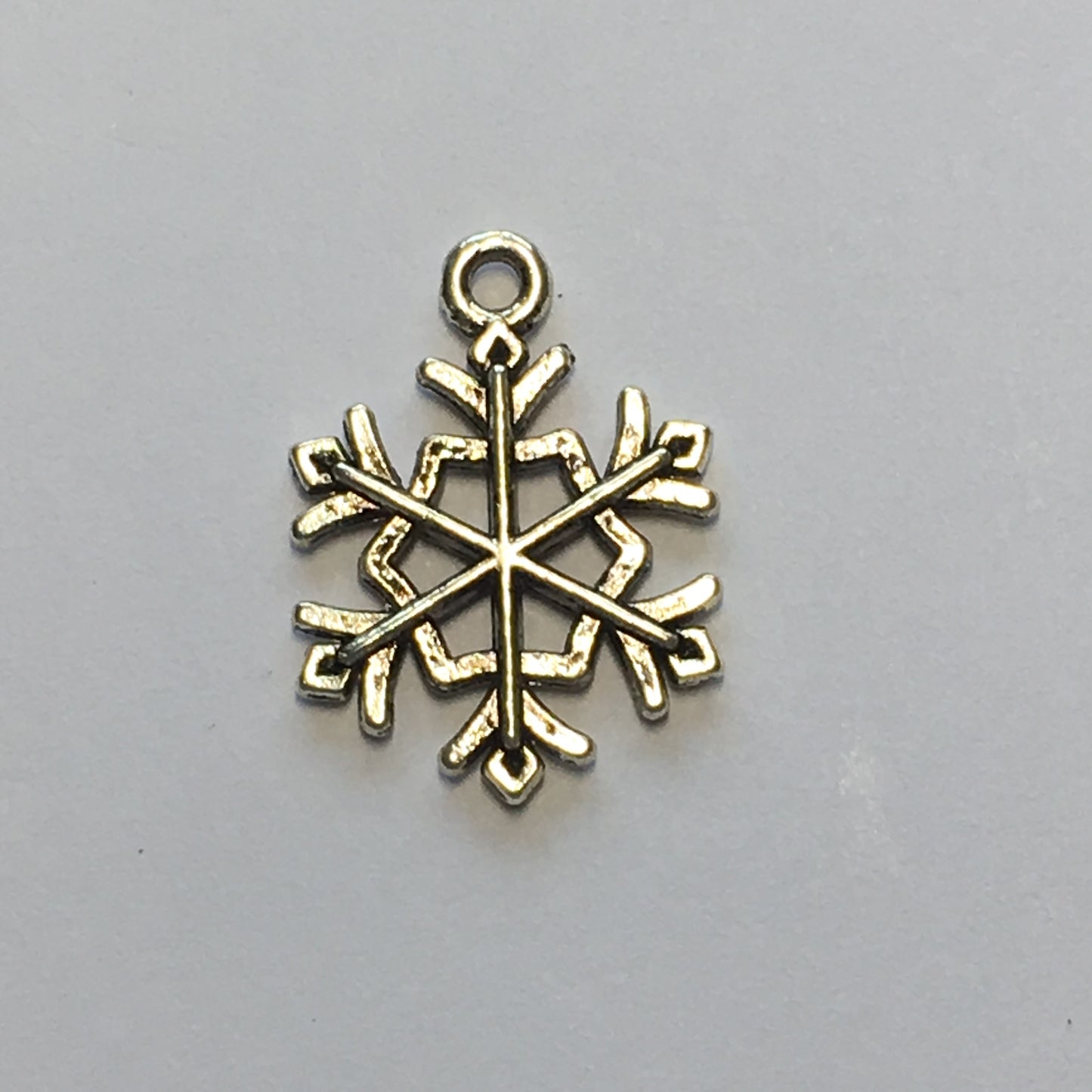 Antique Silver Snowflake Charm, 21 x 15 mm