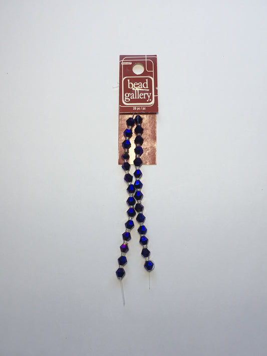Bead Gallery Purple Iris Glass Bicone Beads, 6 mm - 28 Beads