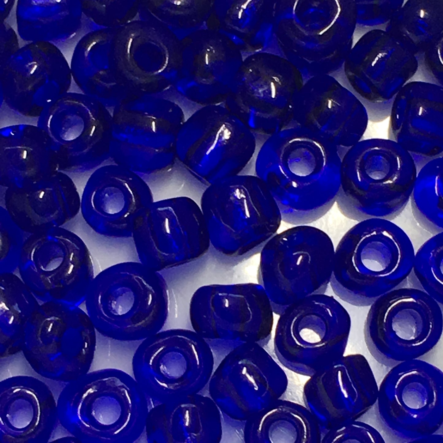 6/0 Perles de graines bleu cobalt transparentes, 5, 8 ou 10 g