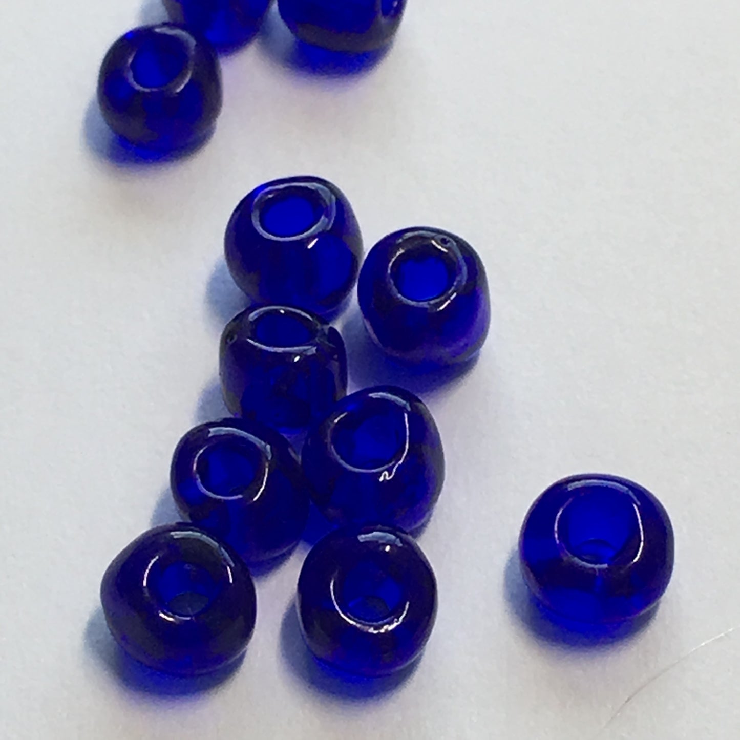 6/0 Perles de graines bleu cobalt transparentes, 5, 8 ou 10 g