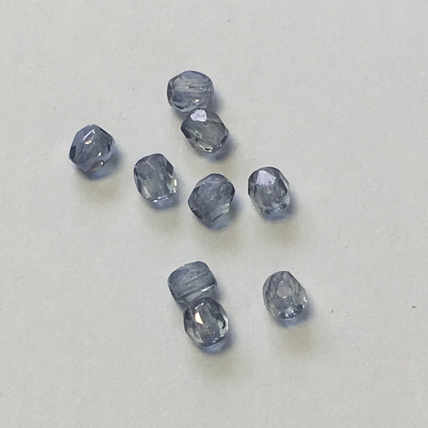 Czech Fire Polished Light Montana Blue Glass Faceted Round Beads, 3 mm, 9 Beads