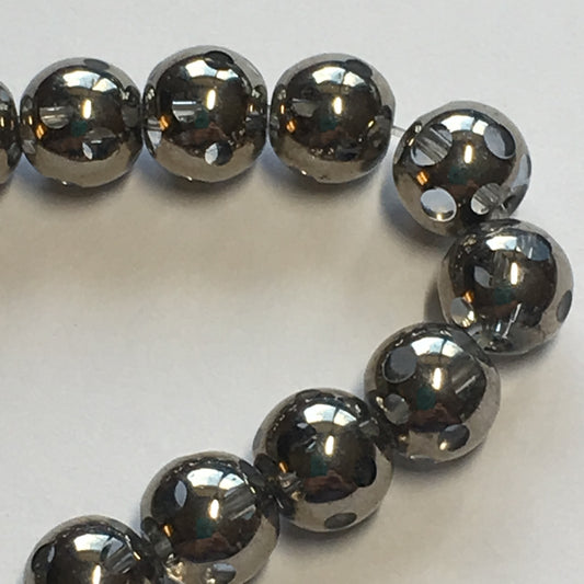 Bead Gallery Clear Glass with Silver Coating Faceted Round Window Beads, 6 mm - 35 Beads