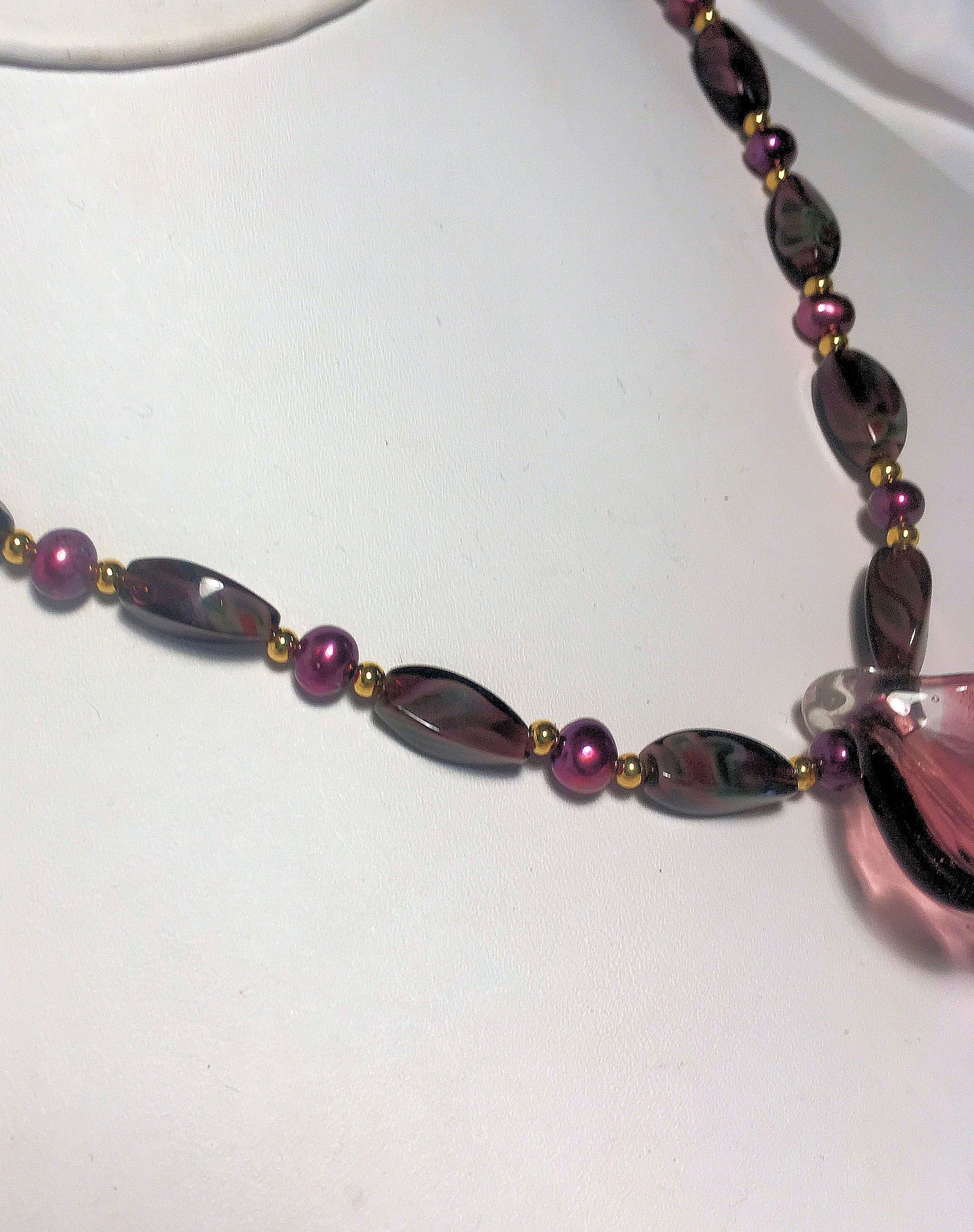Purple Twist Necklace and Dangle Earring Set