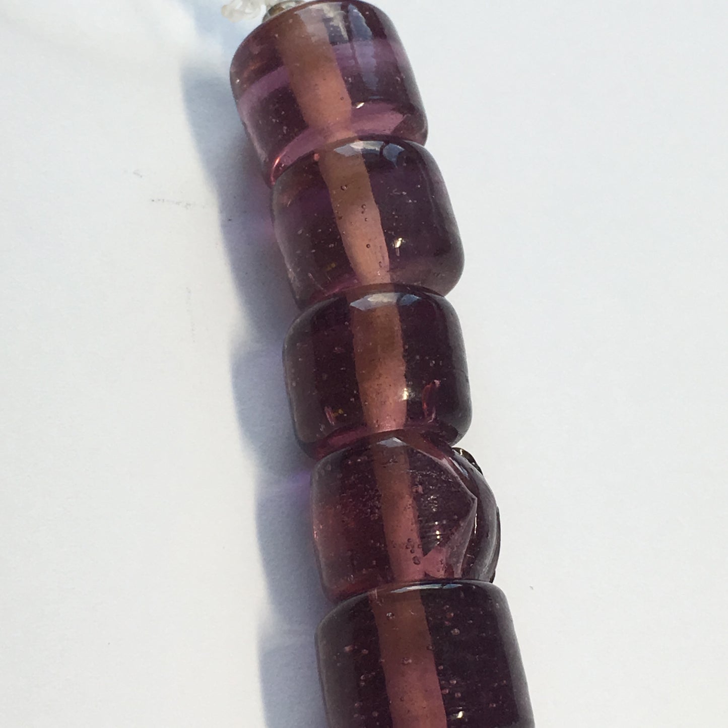 Darice Transparent Purple Glass Lampwork Barrel Beads, 13 x 10 mm - 16 Beads