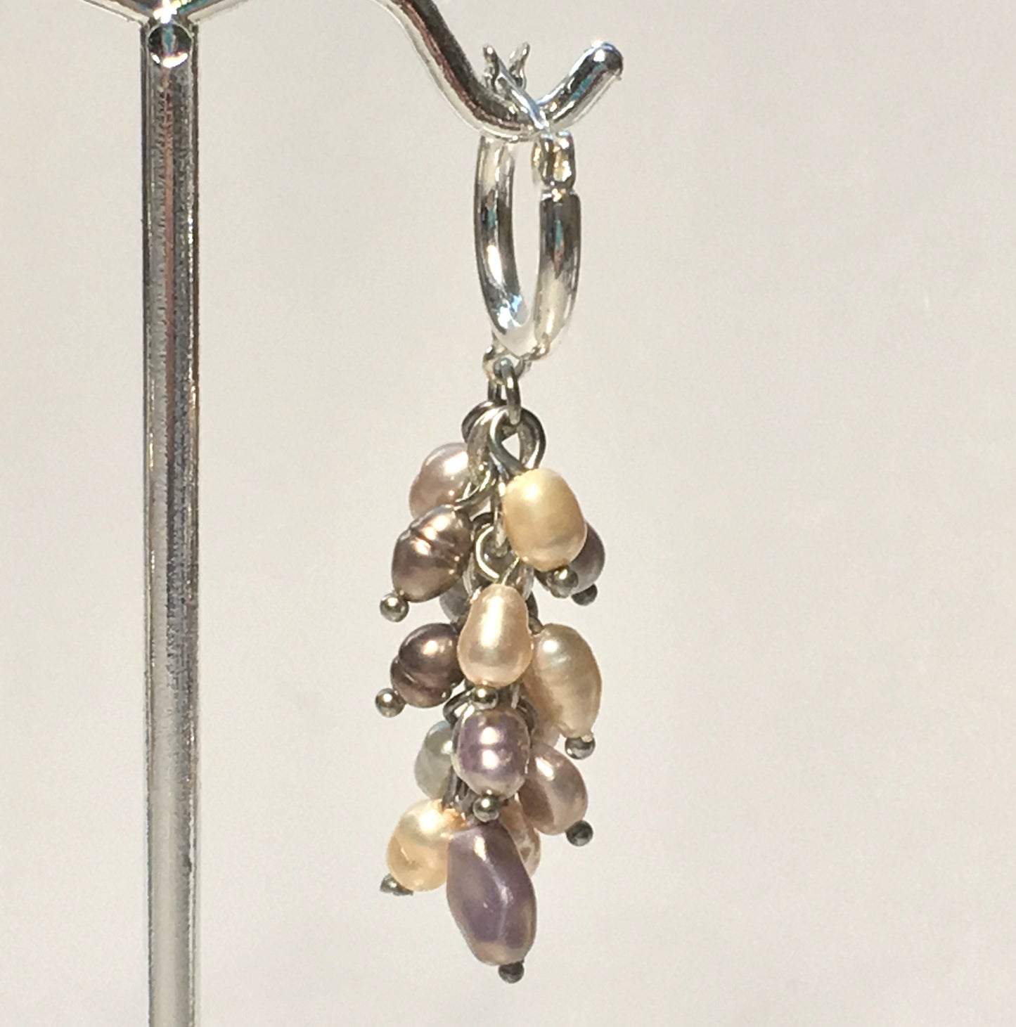 Freshwater Pearl Dangle Earrings with 12 mm Silver Plated Lever-Back Ear Wires