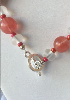 Red Aventurine and Pink Shell Necklace