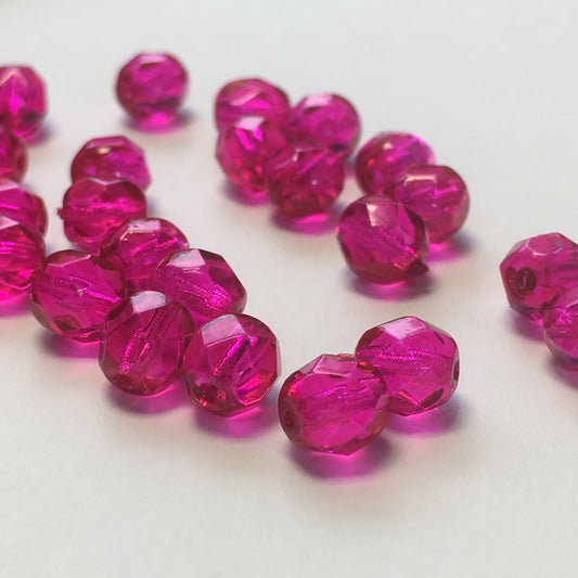 Fuchsia Pink Glass Beads, 9x6mm Teardrop, Pack of 20 - Golden Age Beads