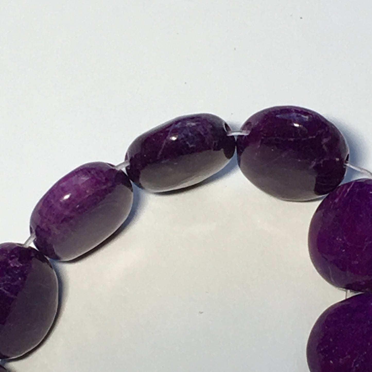 Purple Sugilite Semi-Precious Stone Flat Oval 2-Hole Sliders, 20 x 10 mm, 17 Beads