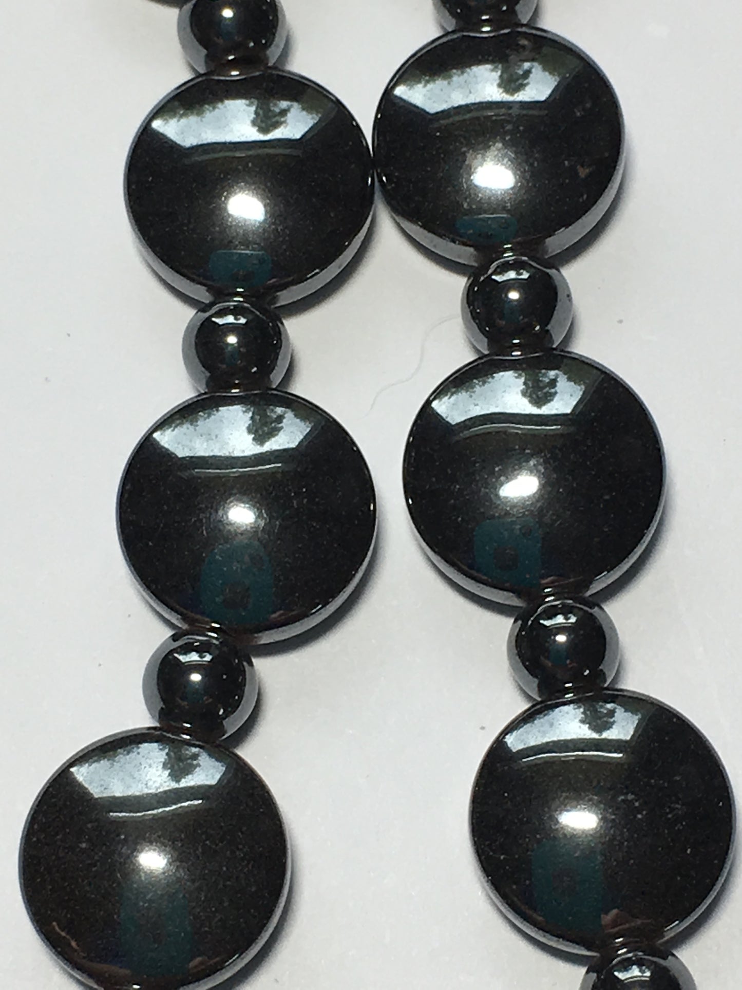 Bead Gallery Hematite Accent Beads Semi-Precious Stone, 10 mm Coin and 4 mm Rounds - 22 of Each