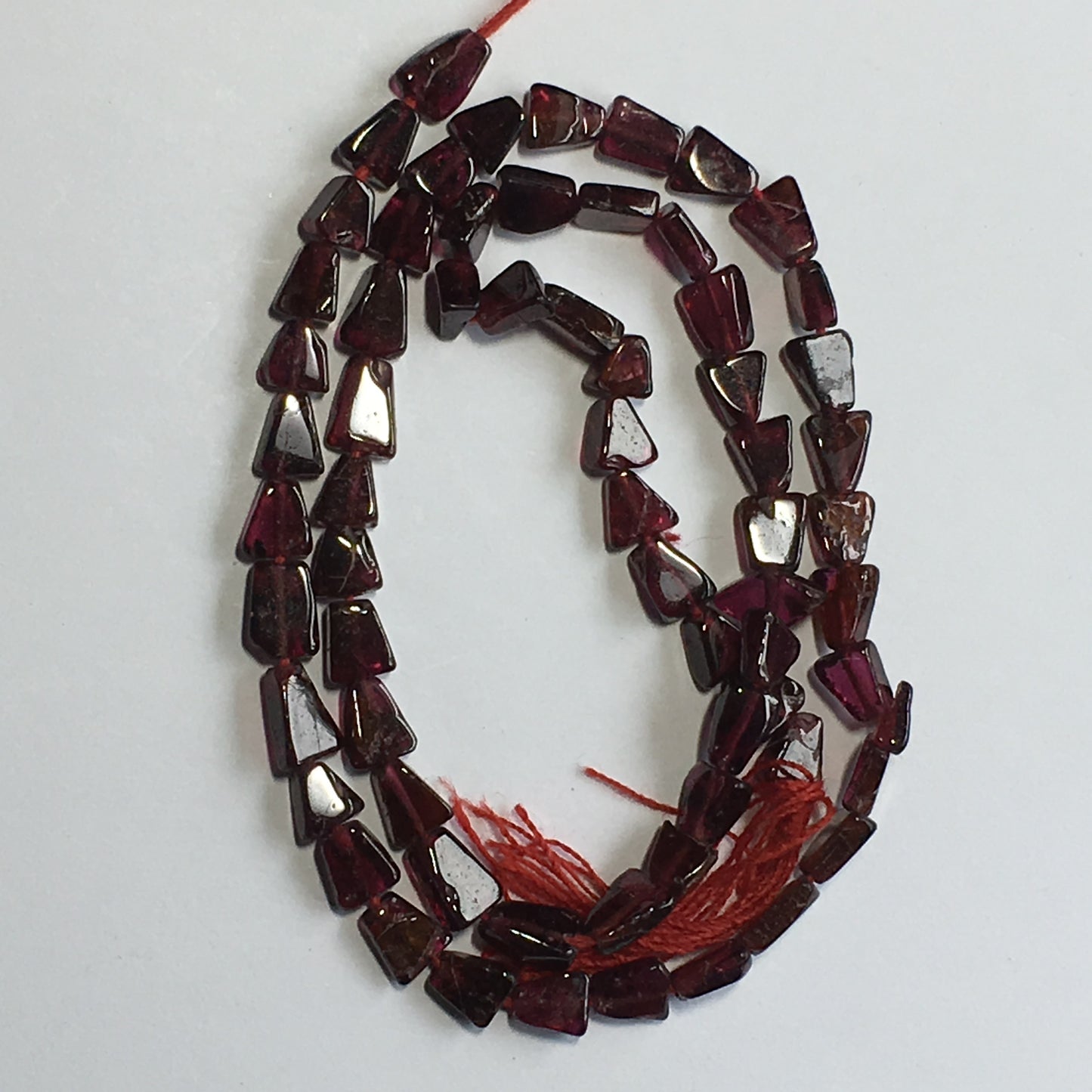 Garnet Semi-Precious Stone Triangle Flat Beads, 4 x 7 mm - 13-Inch Strand