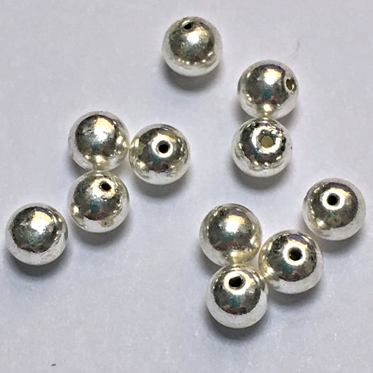 Beadalon Silver Plated Round Beads, 4 mm - 11 Beads