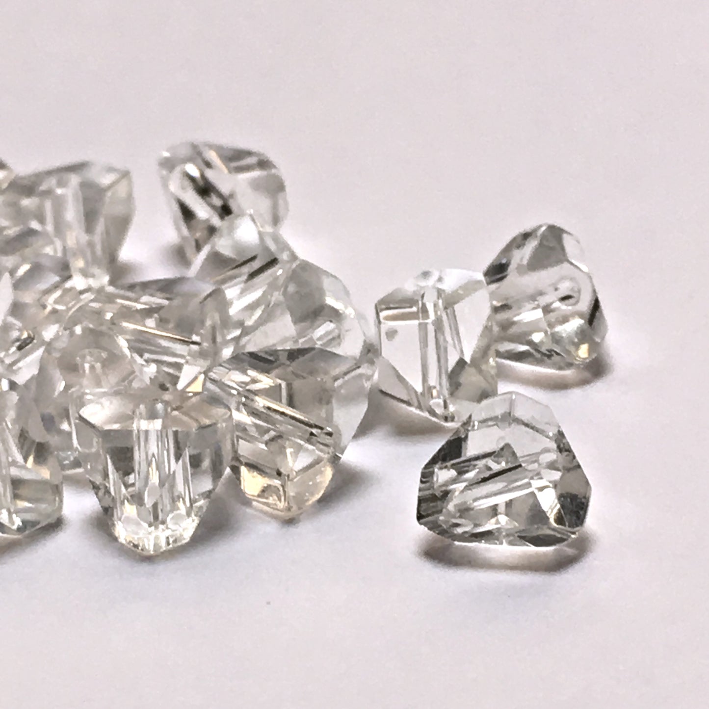 Clear Crystal Opposing Cornerless Cube Beads, 4 mm, 10 Beads