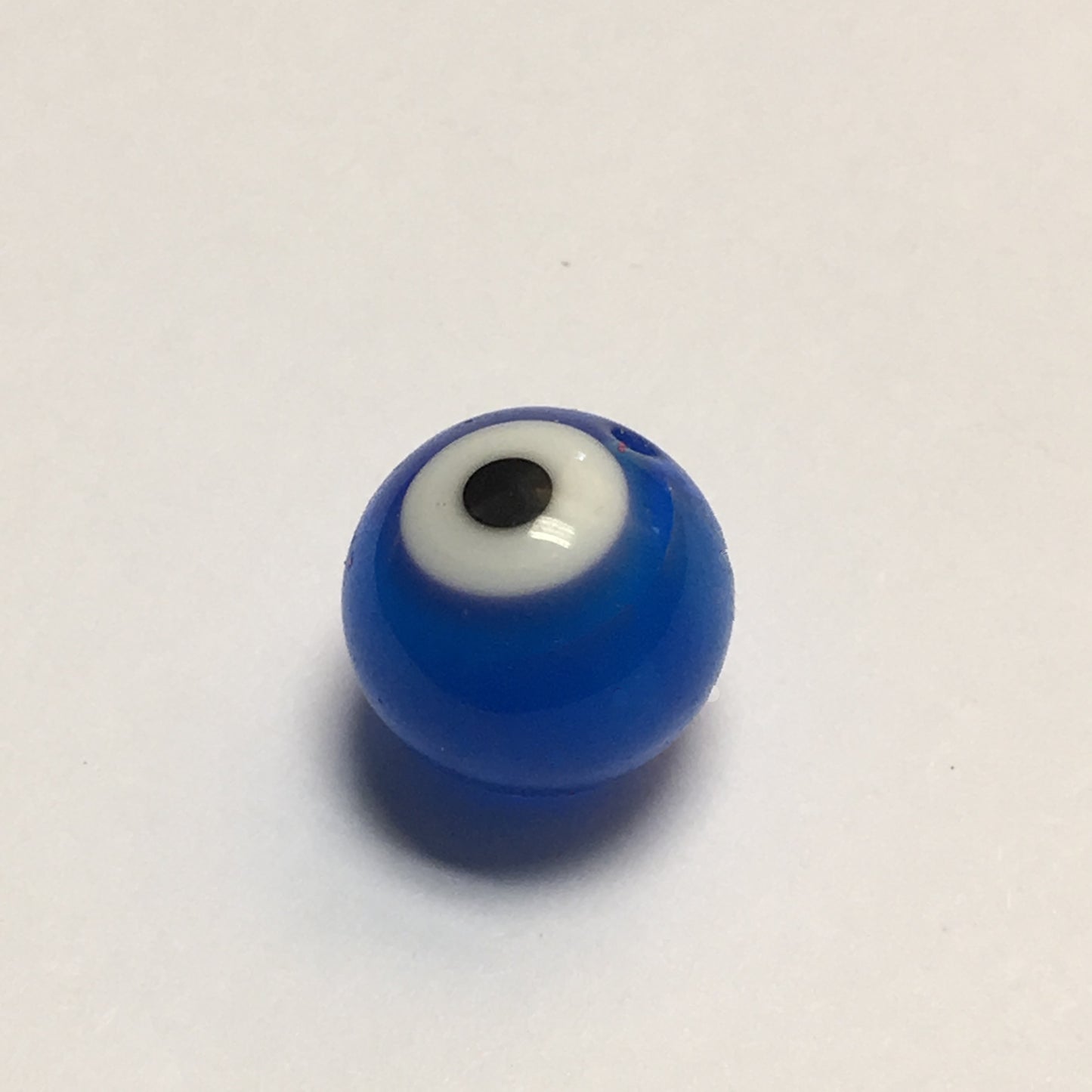 Perle de verre bleue, blanche et noire, 12 mm