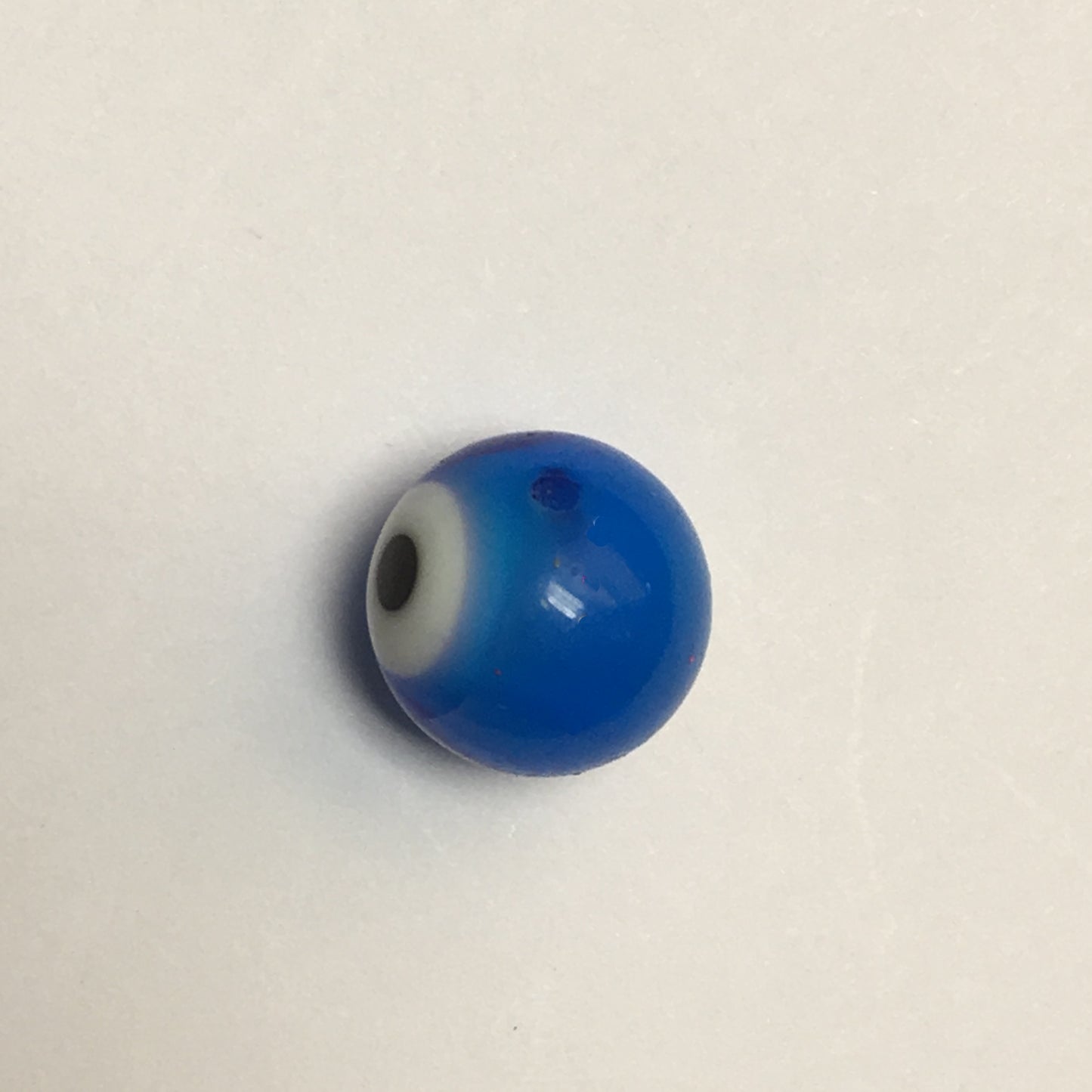 Perle de verre bleue, blanche et noire, 12 mm