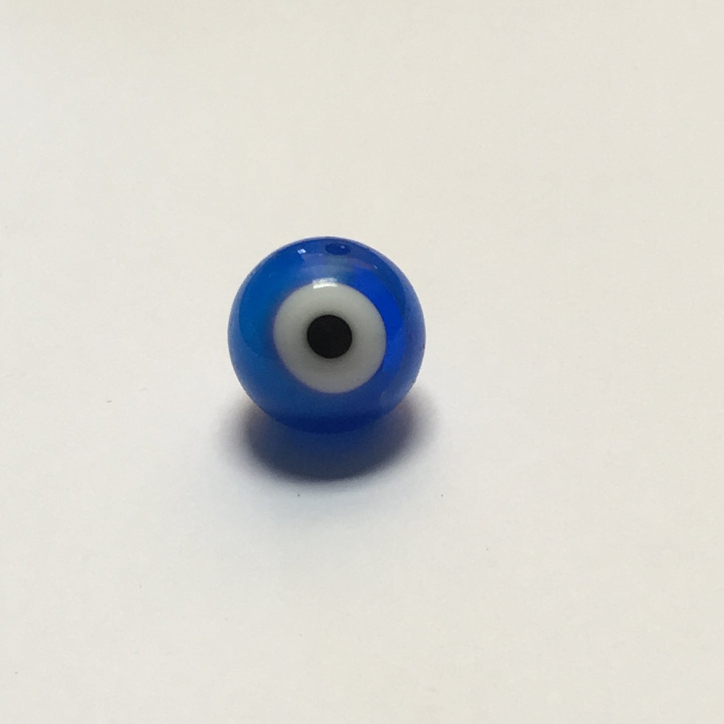 Perle de verre bleue, blanche et noire, 12 mm