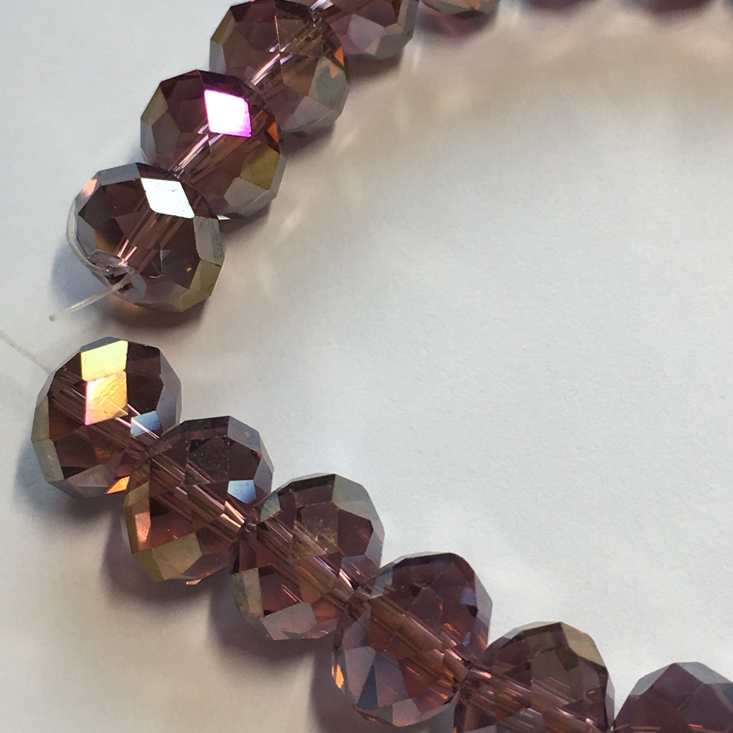 Czech Amethyst / Purple Luster Faceted Rondelle Glass Beads, 12 mm - 23 Beads