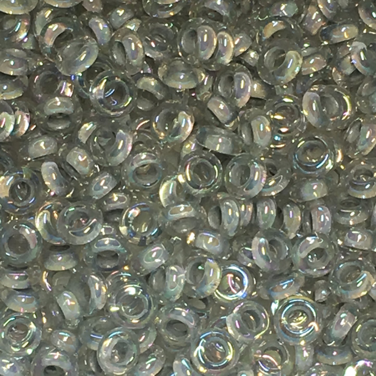 TOHO TD-8-261 - 8/0  Metallic Grey Lined Crystal Rainbow Demi Beads, 5 gm