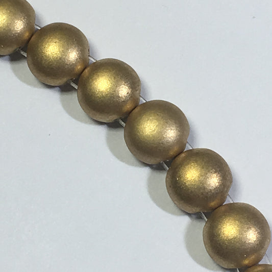 Czech Candy 8 mm 02010-01710 Bronze Pale Gold Beads - 20 Beads