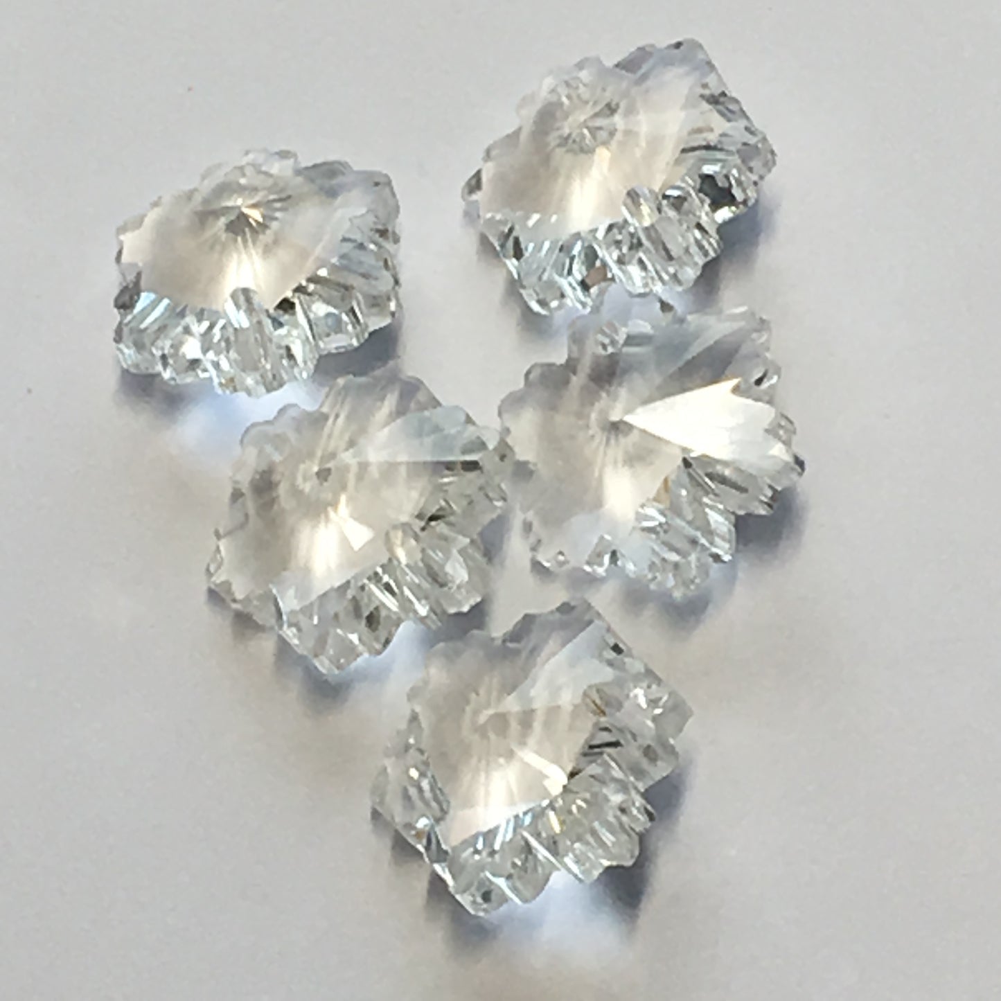 Crystal Snowflake Connector Bead, 2-Hole, 14 x 7 mm - 5 Beads