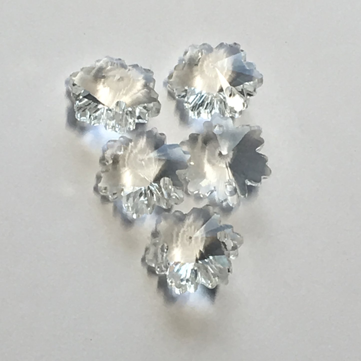 Perle de connecteur flocon de neige en cristal, 2 trous, 14 x 7 mm - 5 perles