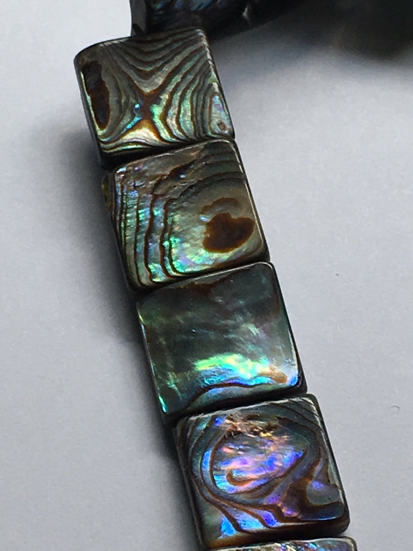Natural Abalone Mother of Pearl 12 mm Square Flat Beads, 16-Inch Strand
