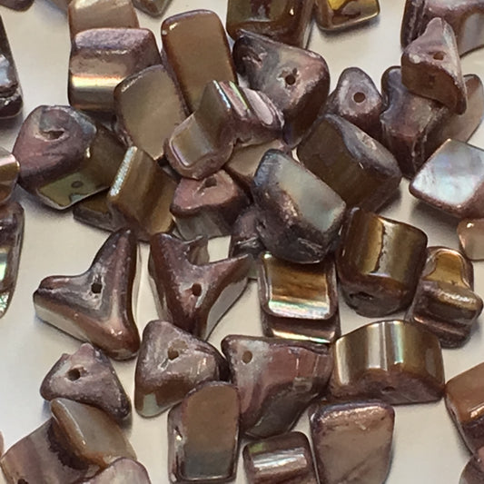 Natural Sliced Shell Beads, 5-6 mm Line Length on Average, 54 Beads