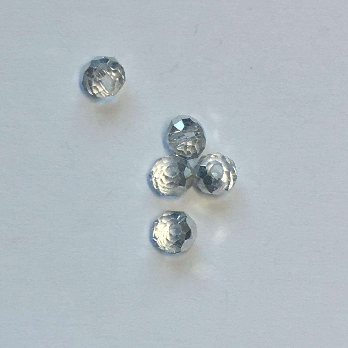 Perles rondelles en cristal argenté, 3 x 4 mm - 5 perles