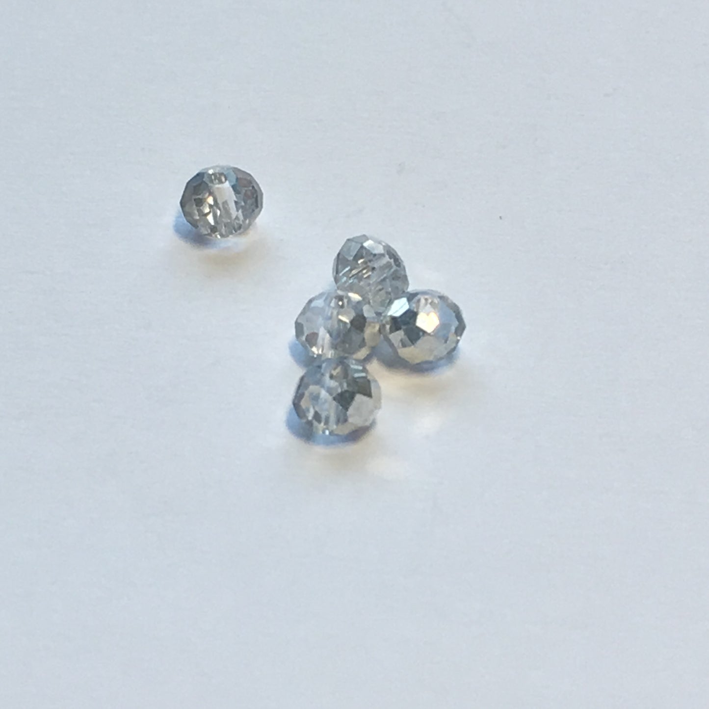 Perles rondelles en cristal argenté, 3 x 4 mm - 5 perles