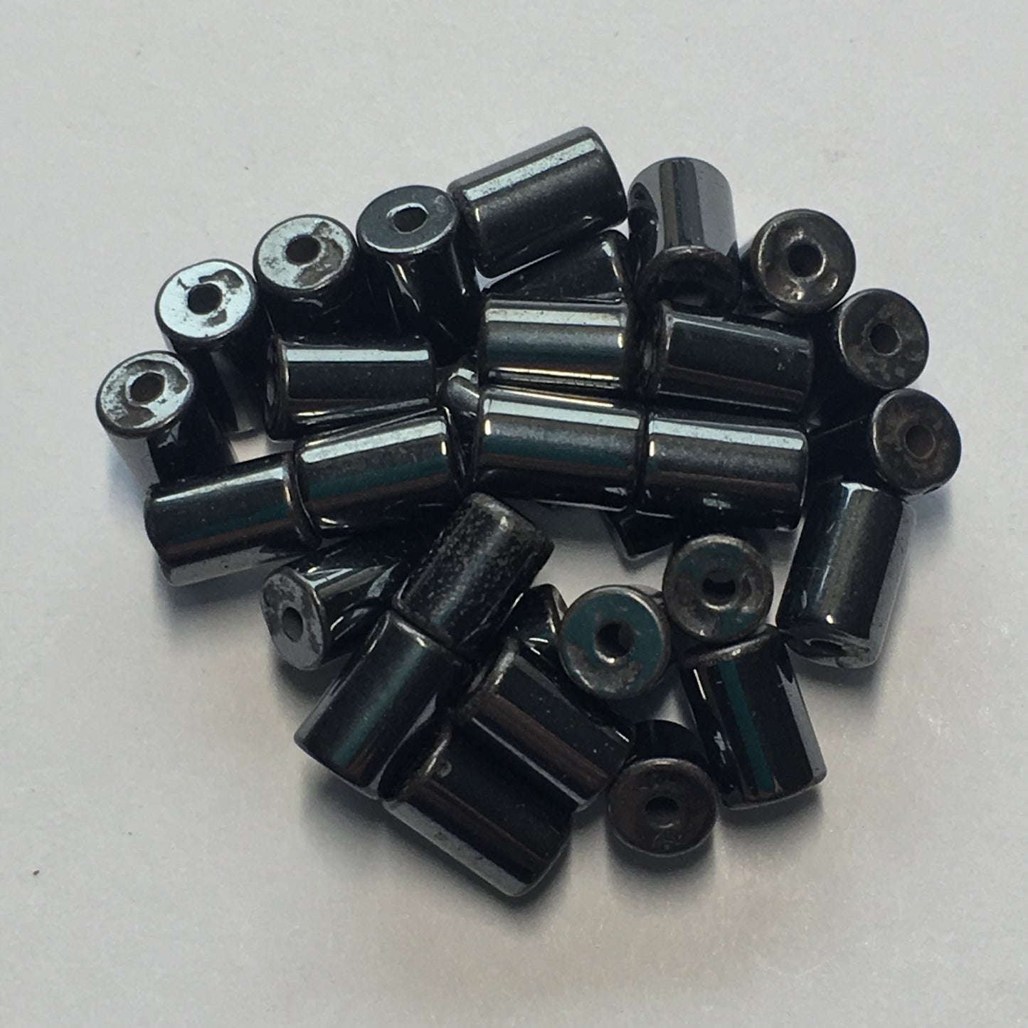 Hematite Magnetic Tube Beads, 6 x 3 mm - 30 Beads