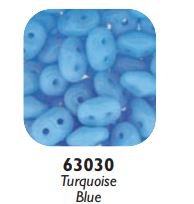 Matubo Superduo 2.5 x 5 mm 63030  Turquoise Blue Beads - 5 or 10 gm