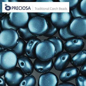 Czech Candy 8 mm 25033 Pastel Petrol Beads - 20 Beads