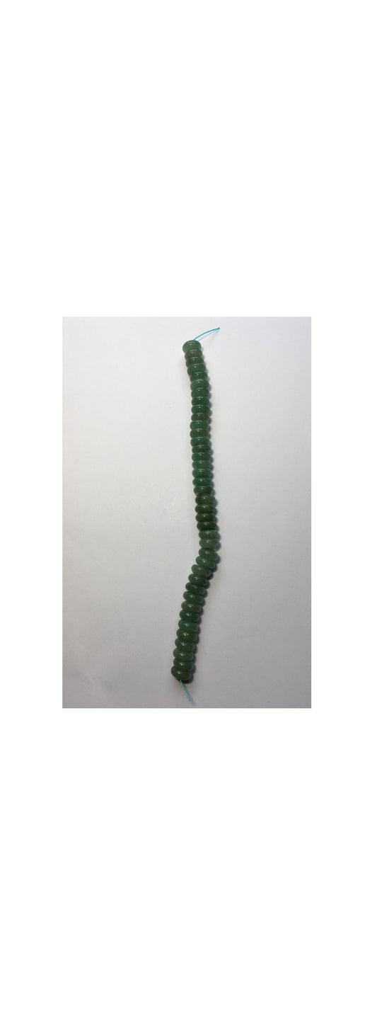 Bead Gallery Green Aventurine Semi-Precious Stone Rondelle Beads, 3 x 12 mm - 39 Beads