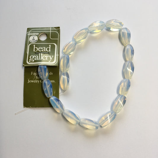 Bead Gallery Moonstone Semi-Precious Stone Twisted Beads, 8 x 16 mm - 17 Beads