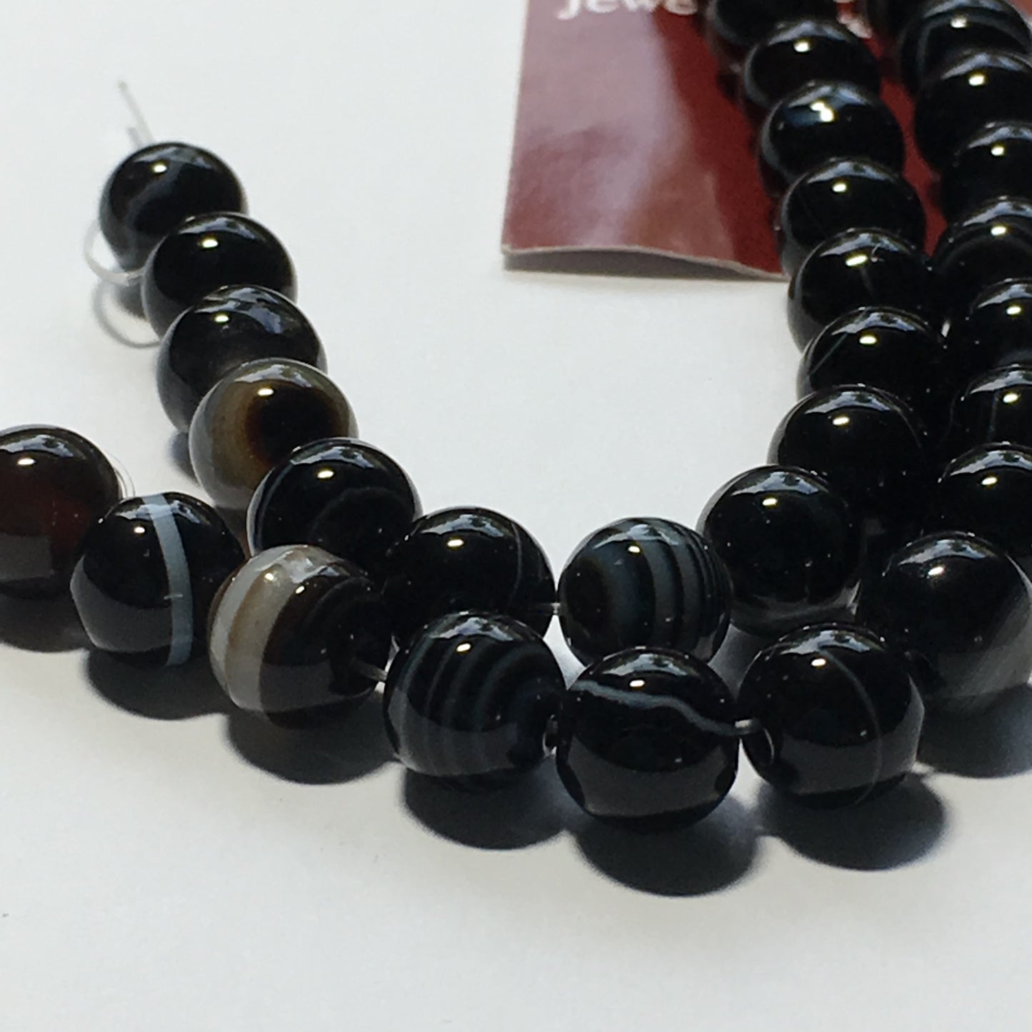 Bead Gallery Black Onyx Semi-Precious Stone Round Beads, 6 mm -  34 Beads